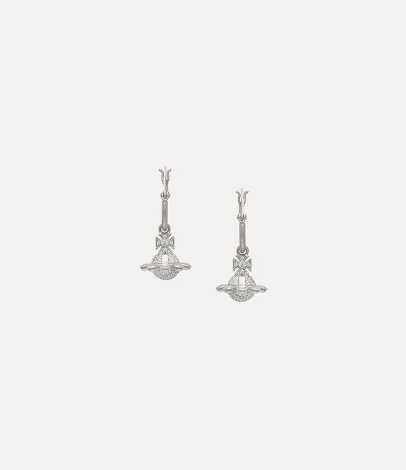 Vivienne Westwood Zadie Hoop Earrings in PLATINUM/WHITE CZ